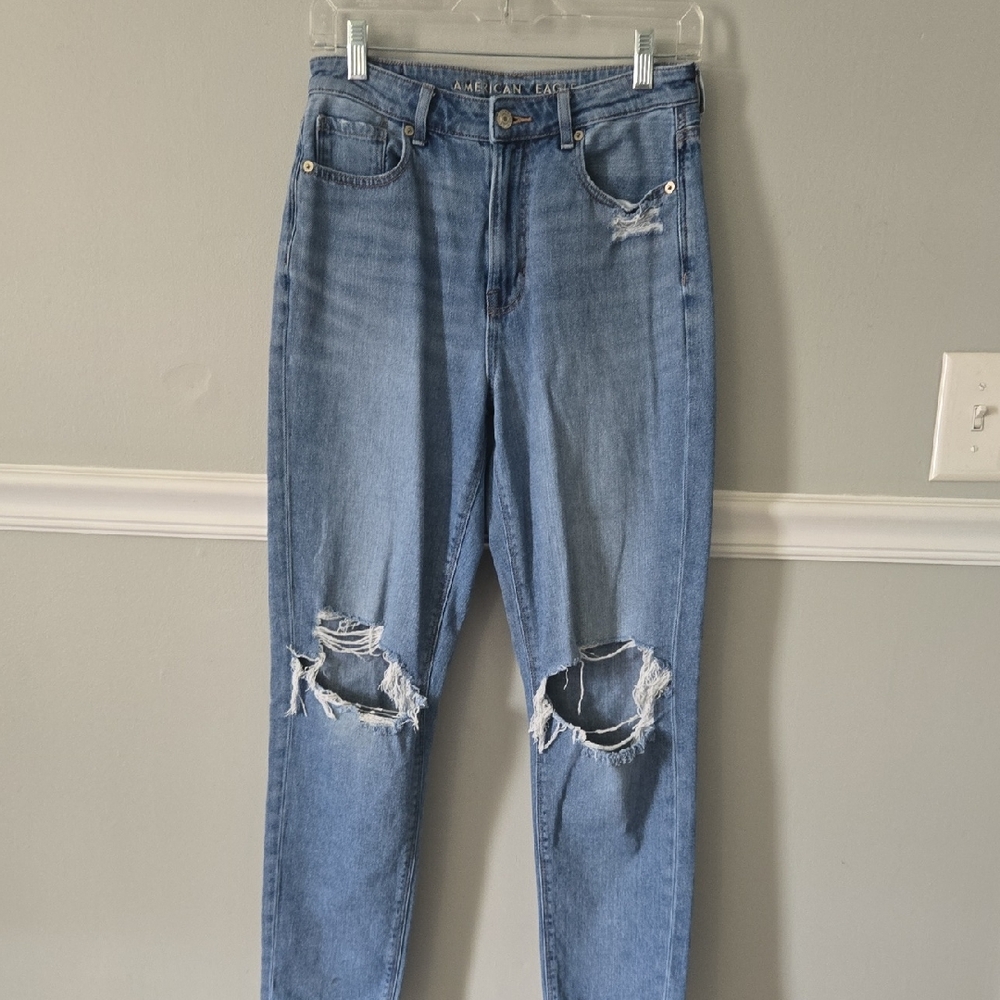 American Eagle Outfitters Light Blue Ripped Skinny Jeans